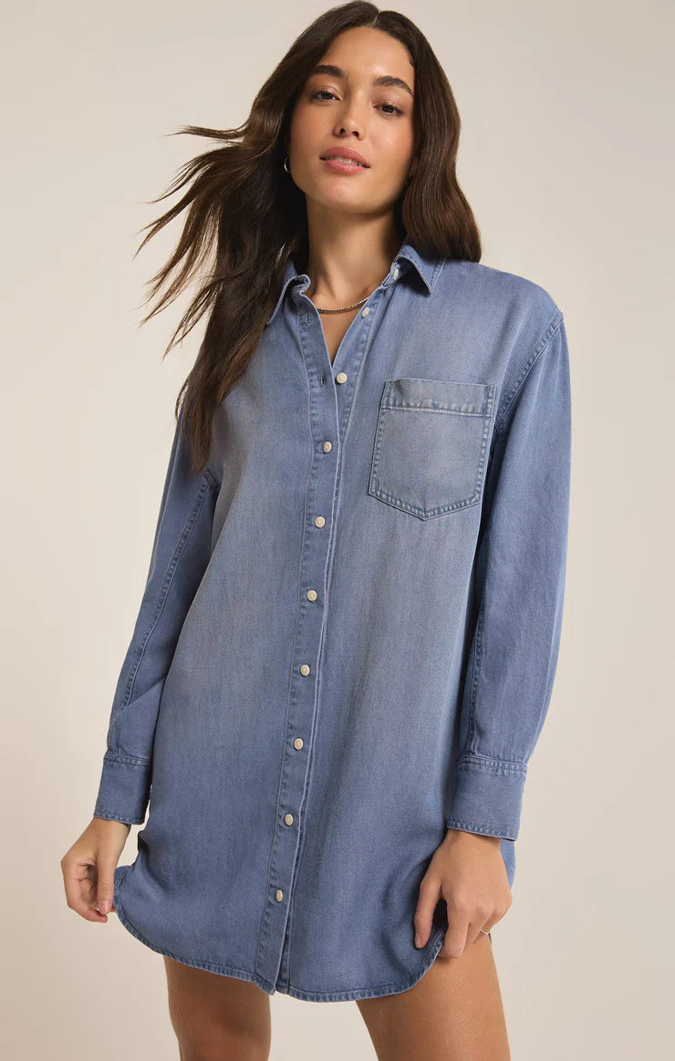 Dover Chambray Dress - Sun Bleached Indigo Dresses Z Supply   