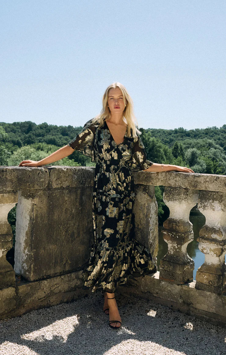 Kiera Jacquard Maxi Dress - Black DRESSES Z Supply