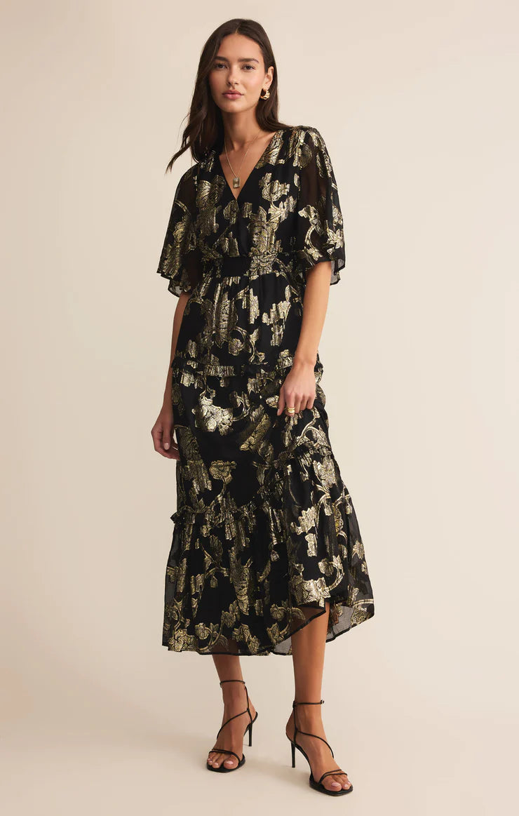 Kiera Jacquard Maxi Dress - Black DRESSES Z Supply
