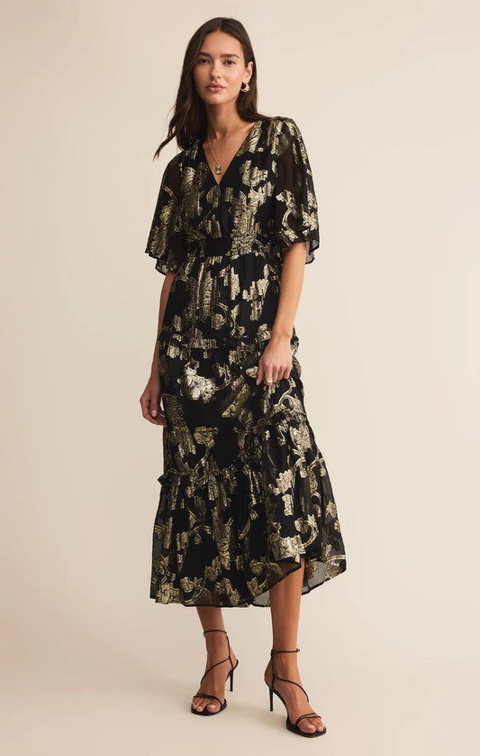 Kiera Jacquard Maxi Dress - Black DRESSES Z Supply