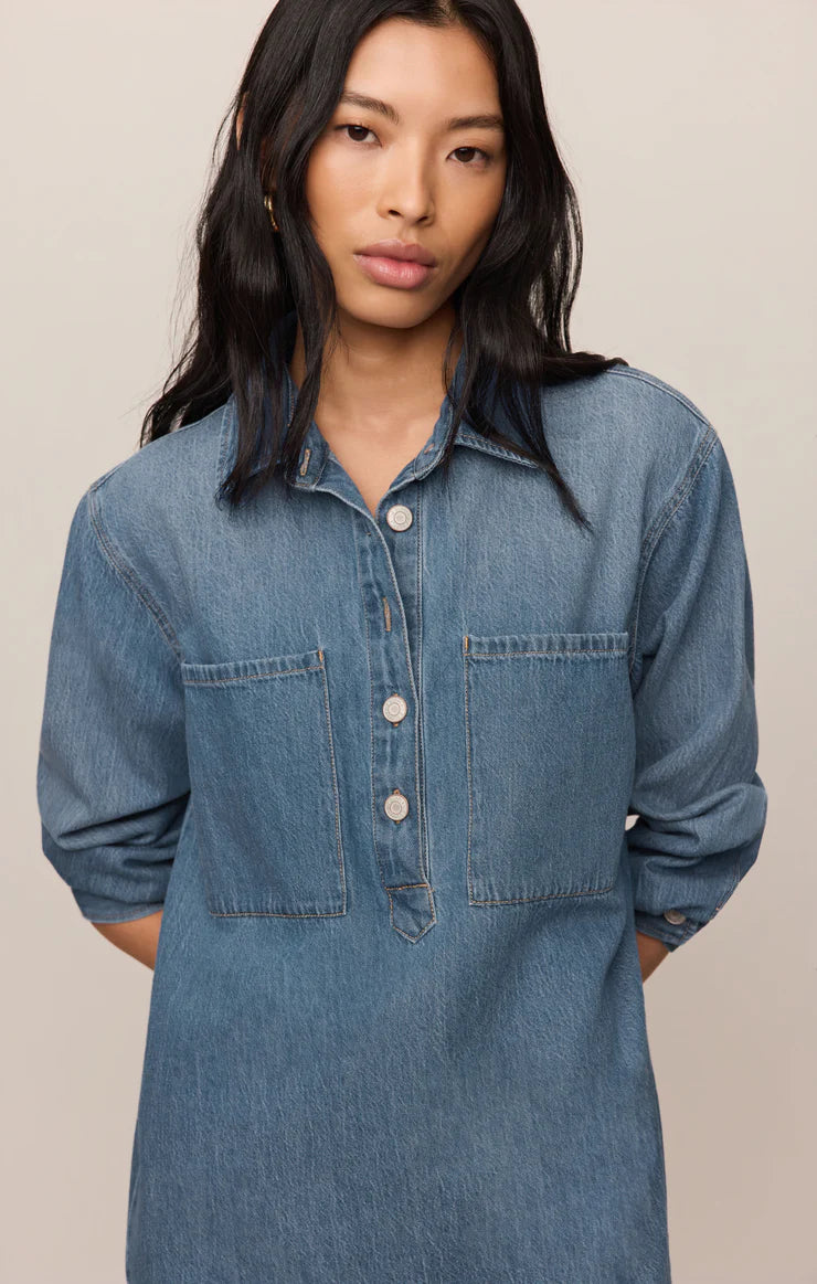 Lucie Denim Shirt Dress - Dreamstate