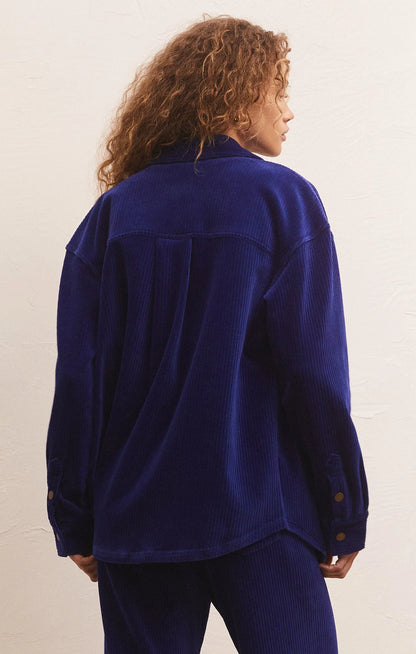 Union Knit Cord Jacket - Sapphire Blue V-Neck Tops Z-Supply   