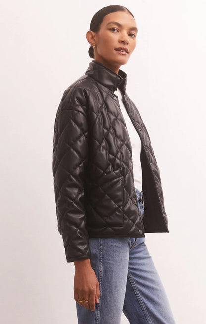 Heritage Quilted Faux Leather Jacket - Black Coats & Jackets Z-Supply   