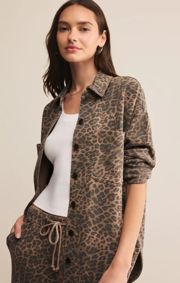 All Day Leopard Jacket - Desert Tan CARDYORJKT Z Supply