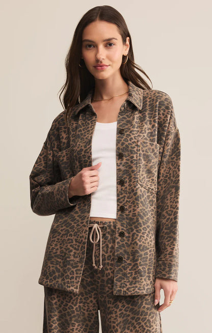 All Day Leopard Jacket - Desert Tan CARDYORJKT Z Supply