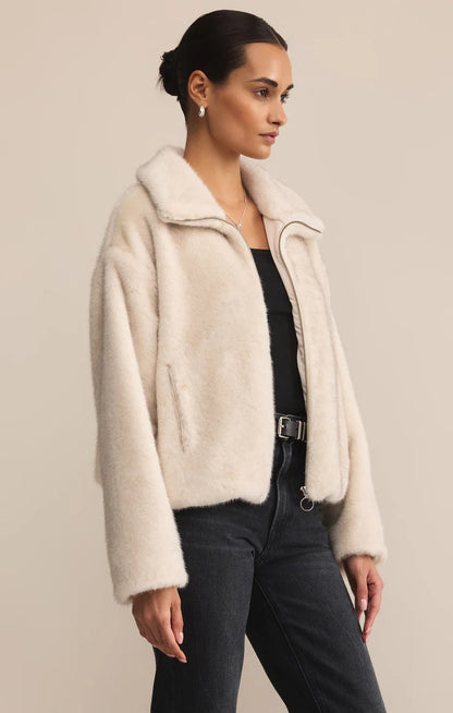 Amethyst Faux Fur Jacket - Crystal CARDYORJKT Z Supply