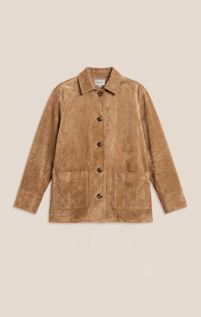 Decker Faux Suede Chore Coat - Light Sand