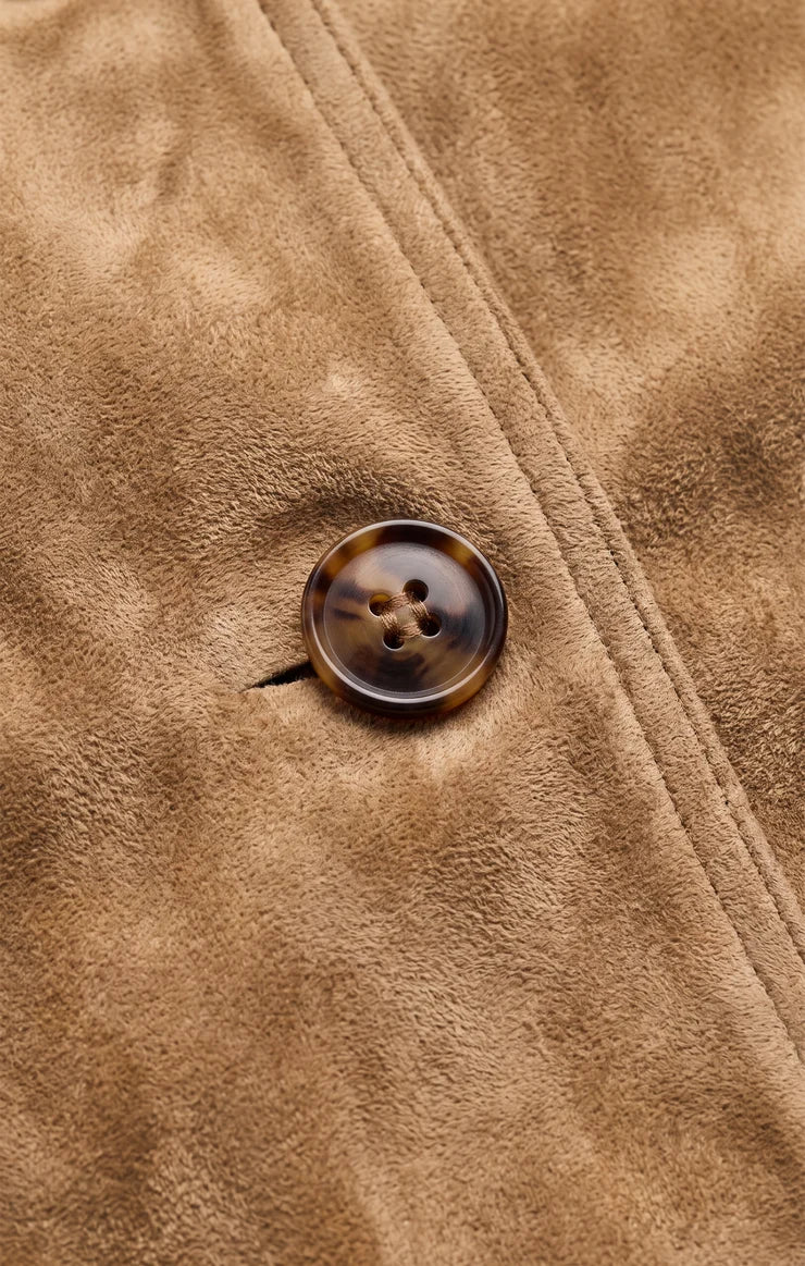 Decker Faux Suede Chore Coat - Light Sand