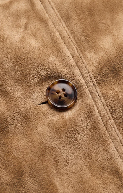 Decker Faux Suede Chore Coat - Light Sand