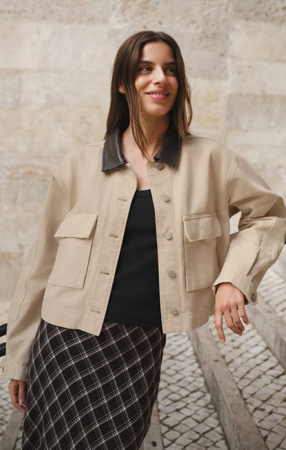 Rey Cropped Chore Jacket - Soapstone