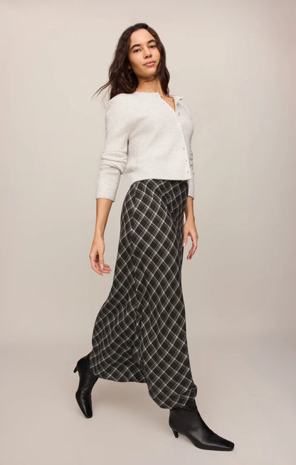 Europa Plaid Skirt - Ash Black