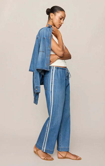 The Sidelines Denim Track Pant - Dreamstate