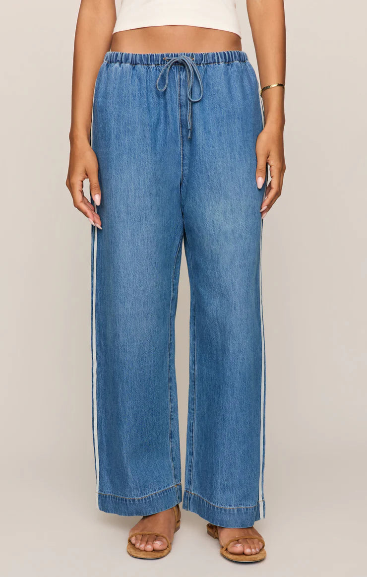 The Sidelines Denim Track Pant - Dreamstate