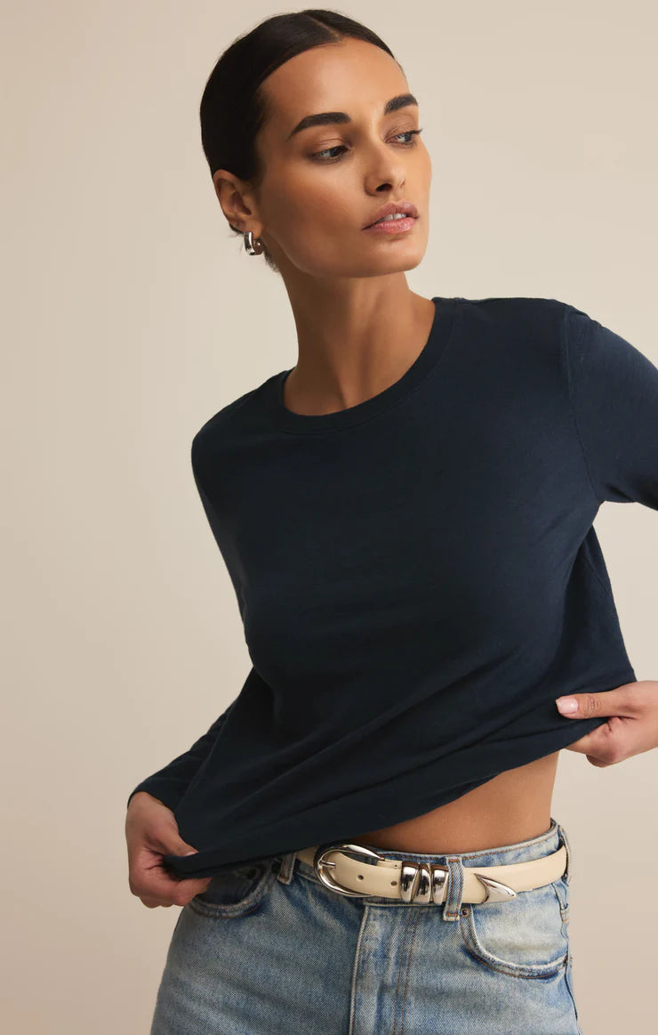 Modern Slub Long Sleeve Top - Eclipse TOP Z Supply