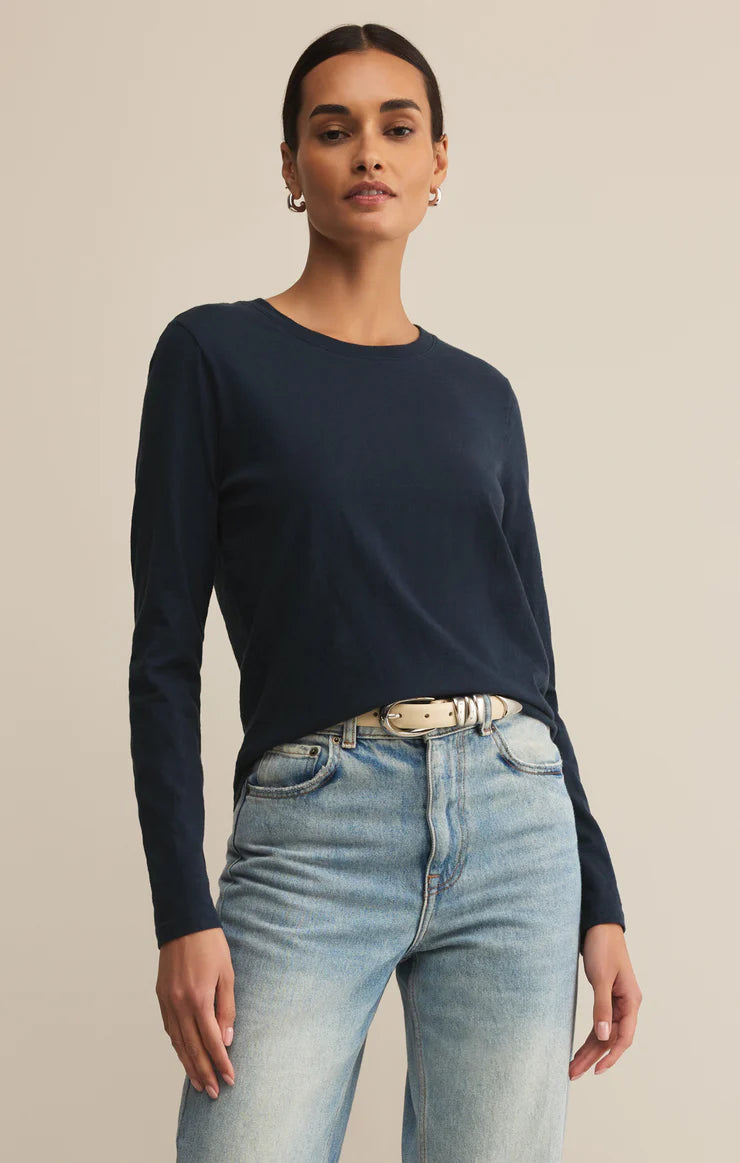 Modern Slub Long Sleeve Top - Eclipse TOP Z Supply