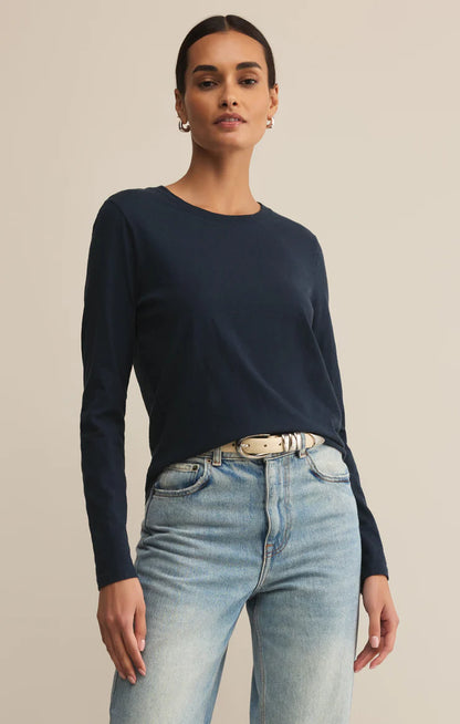 Modern Slub Long Sleeve Top - Eclipse TOP Z Supply