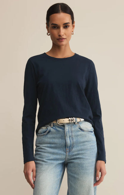 Modern Slub Long Sleeve Top - Eclipse TOP Z Supply