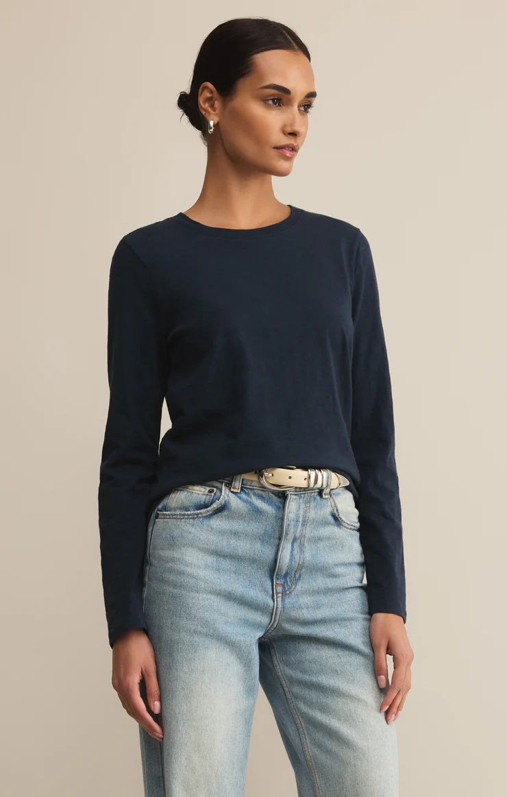 Modern Slub Long Sleeve Top - Eclipse TOP Z Supply