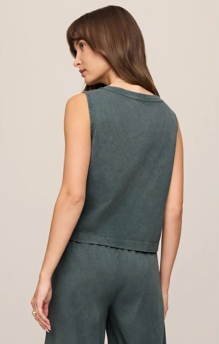 Sloane V-Neck Top - Emerald Cove