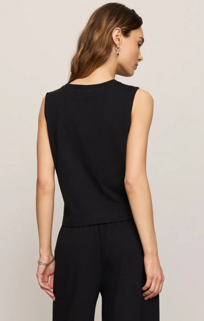 Sloane Jersey Muscle Tank - True Black