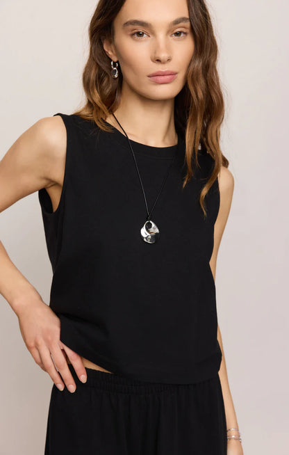 Sloane Jersey Muscle Tank - True Black