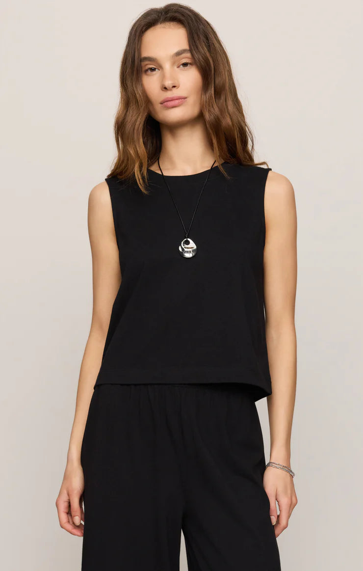 Sloane Jersey Muscle Tank - True Black