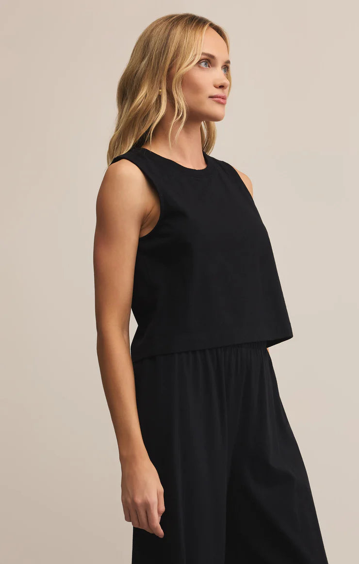 Sloane Jersey Muscle Tank - True Black