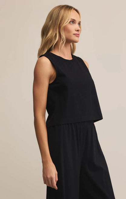 Sloane Jersey Muscle Tank - True Black