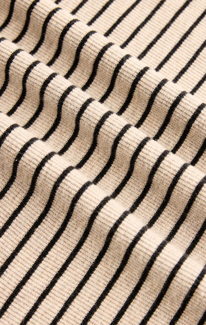 Eve Stripe Henley Long Sleeve Top - Light Oatmeal Heather TOP Z Supply