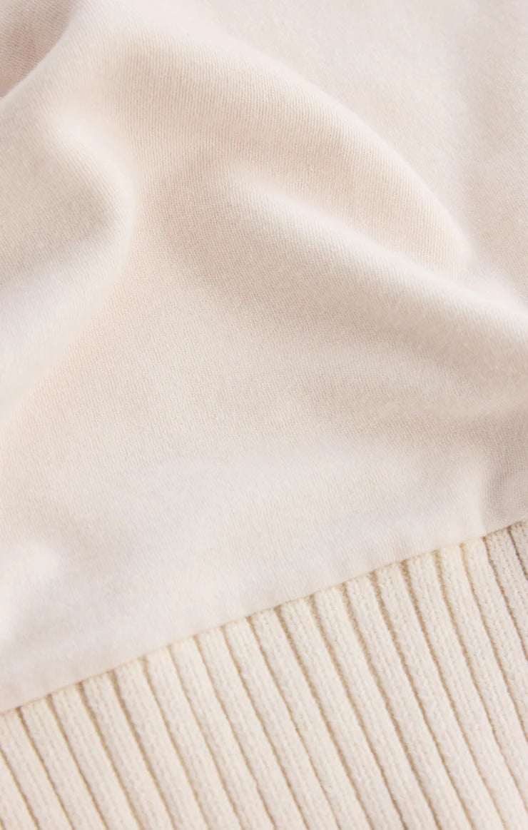 Sable Luxe Rib Mock Neck Sweatshirt - Warm White TOP Z Supply