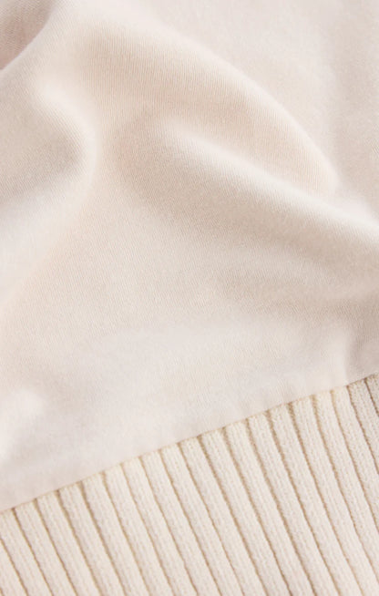Sable Luxe Rib Mock Neck Sweatshirt - Warm White TOP Z Supply