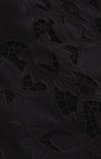 Midnight Embroidered Lace Top - Black TOP Z Supply