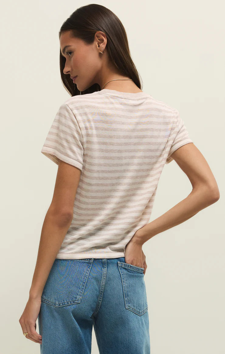 Tourist Striped Tee - Natural Heather Tee Z Supply