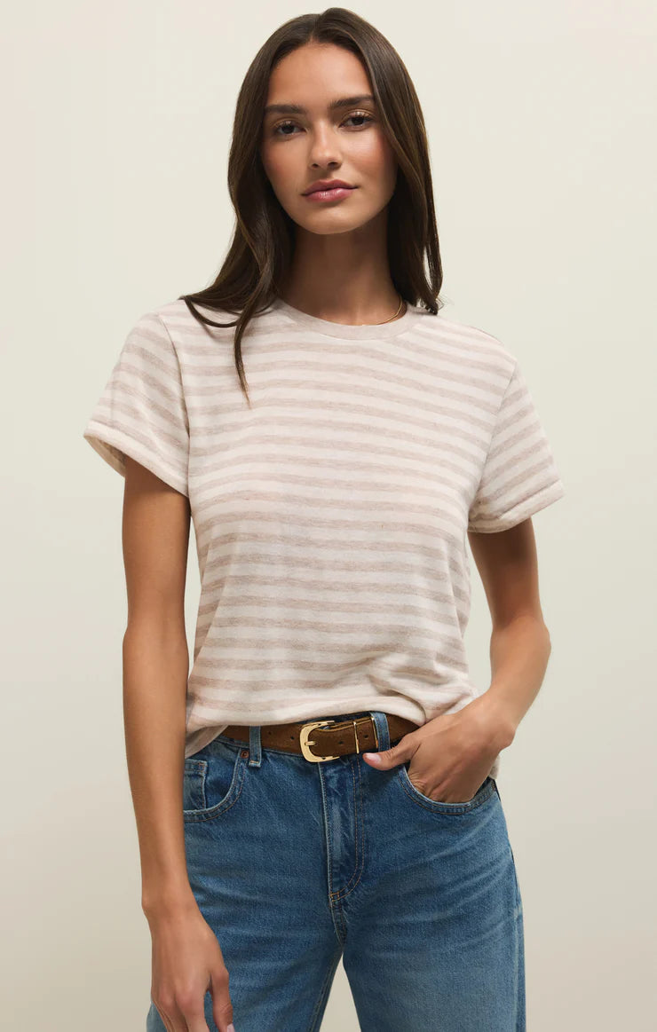 Tourist Striped Tee - Natural Heather Tee Z Supply