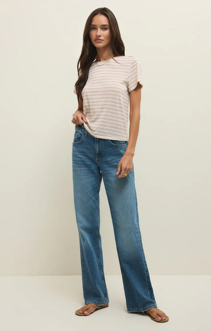 Tourist Striped Tee - Natural Heather Tee Z Supply