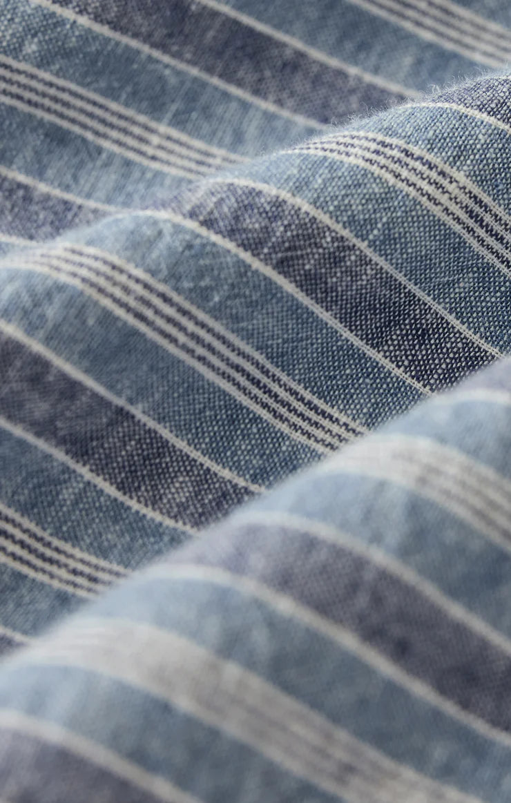 The Signature Striped Linen Top - Indigo TOP Z Supply
