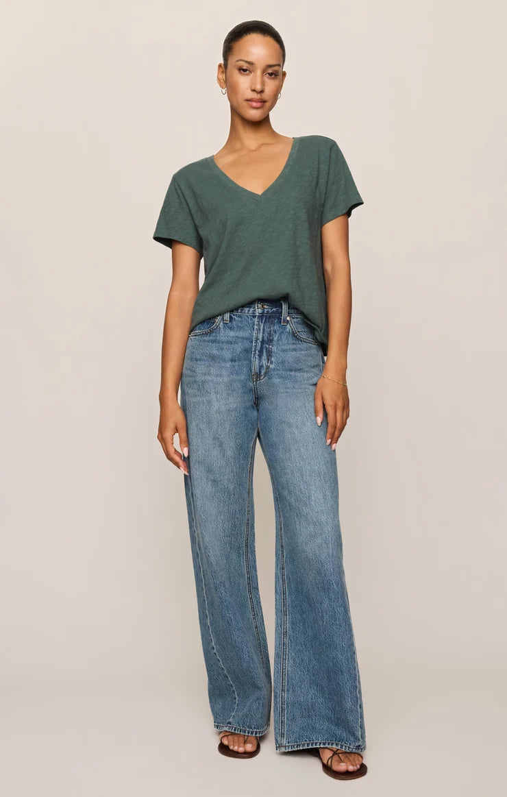 Nomad Slub V-Neck Tee - Emerald Cove