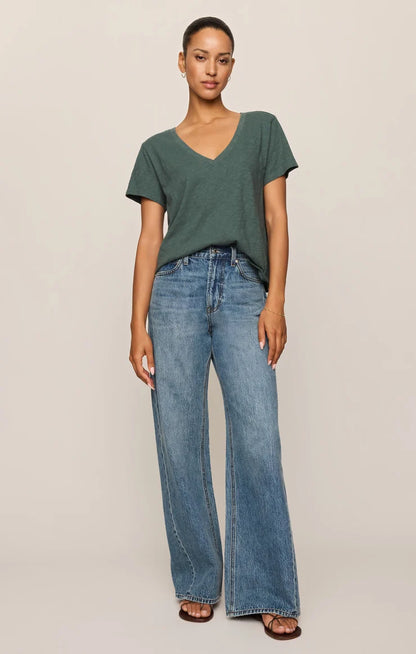 Nomad Slub V-Neck Tee - Emerald Cove