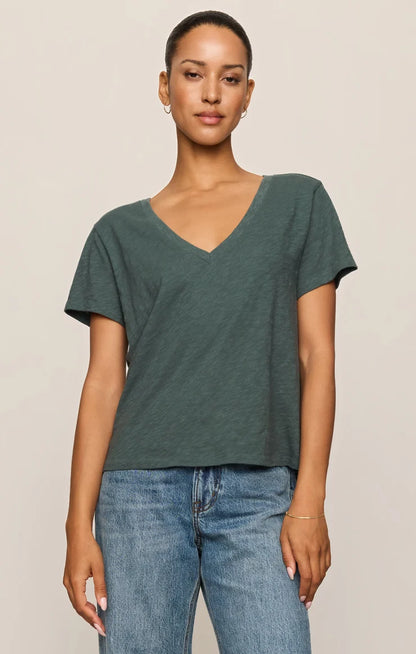 Nomad Slub V-Neck Tee - Emerald Cove