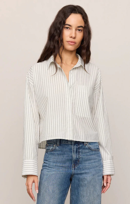 Favorite Striped Button Up Top - Dreamstate TOP Z Supply