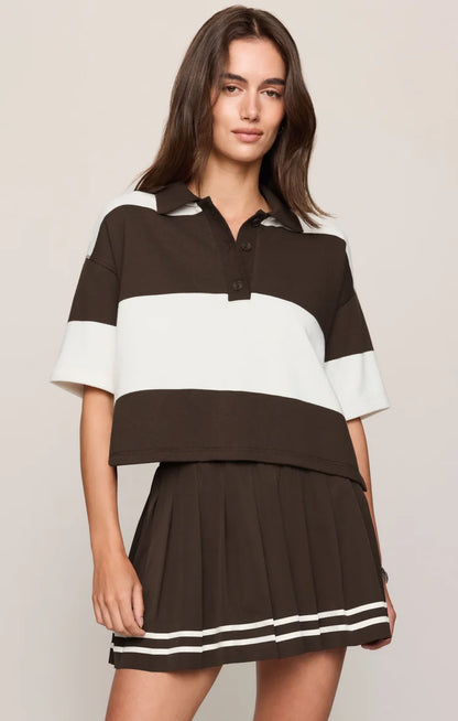 Mariner Polo Top TOP Z Supply L Dark Chocolate
