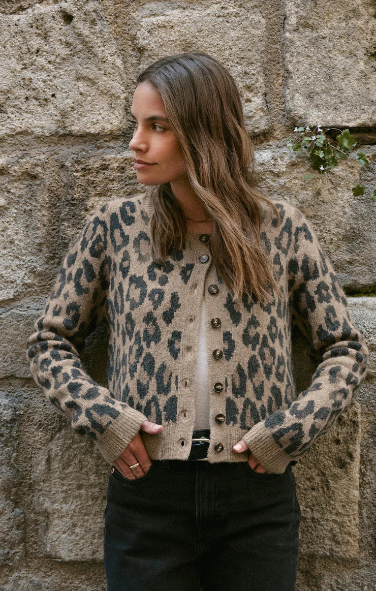 Wild Outlook Leopard Cardigan - Desert Tan CARDYORJKT Z Supply