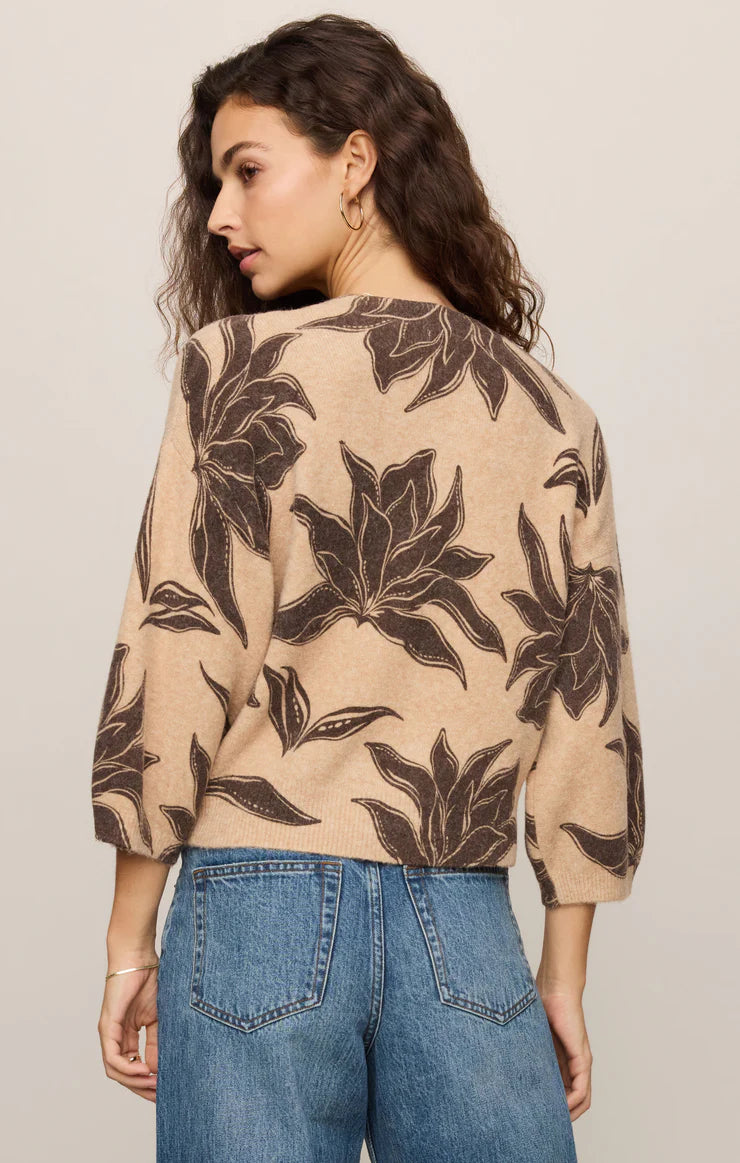 Valor Floral Cardigan - Soft Ecru
