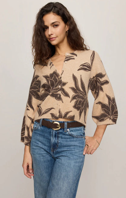 Valor Floral Cardigan - Soft Ecru