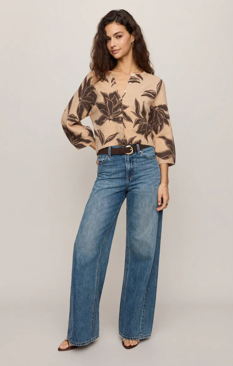 Valor Floral Cardigan - Soft Ecru