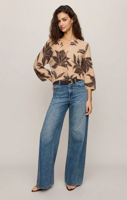 Valor Floral Cardigan - Soft Ecru