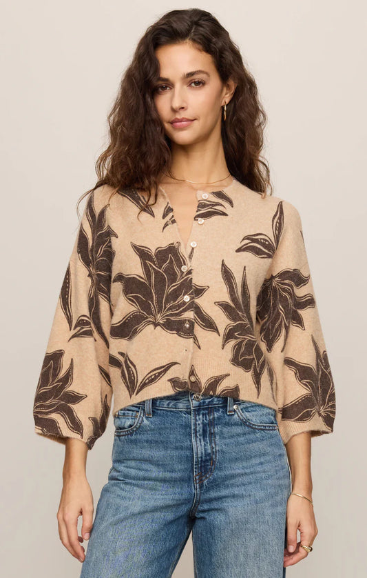 Valor Floral Cardigan - Soft Ecru