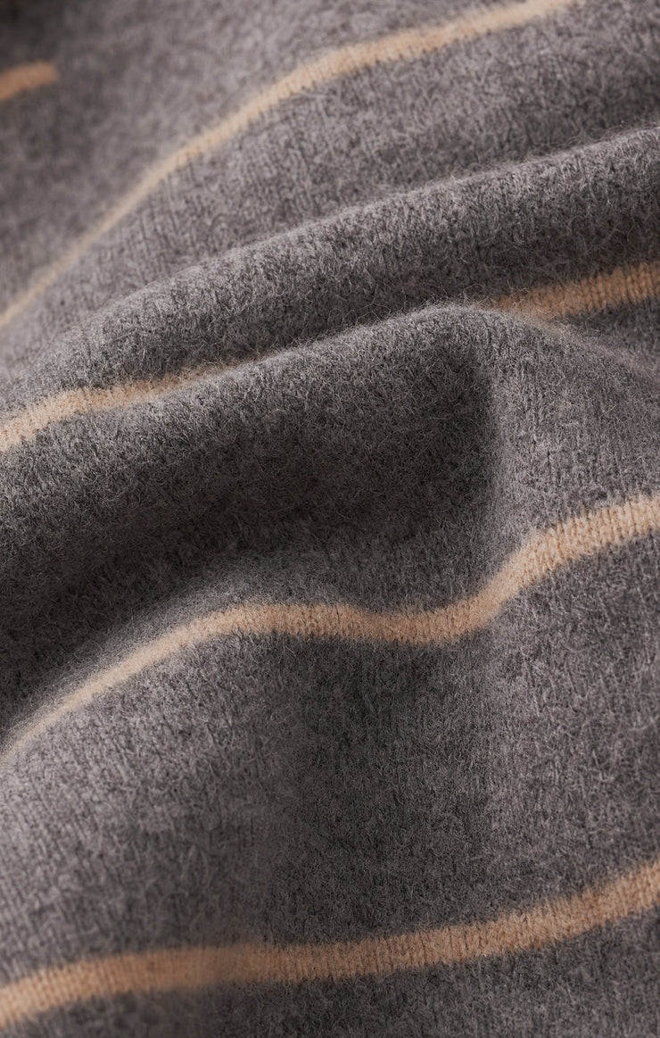Medina Stripe Cardigan - Charcoal Heather
