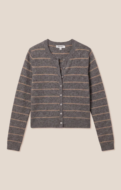 Medina Stripe Cardigan - Charcoal Heather