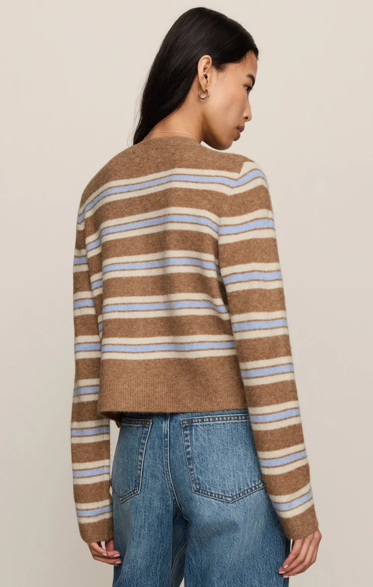 Medina Stripe Cardigan - Golden Caramel